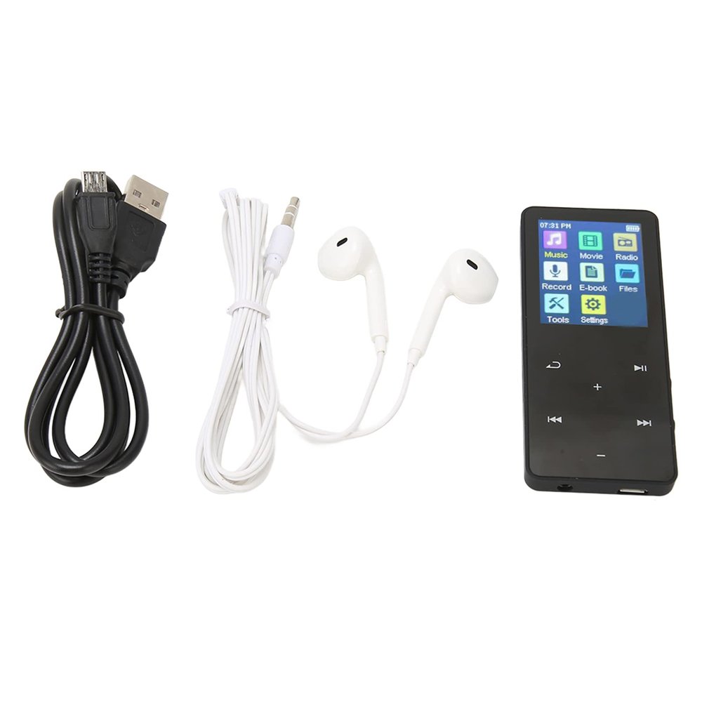 MP3 MP4 Player, 8GB Memory Music Player 5.0 HiFi Loseless Lightweight Multifunctional for Sports (Black)