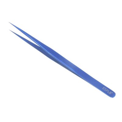 TEMKIN Tweezers Ultra Thin Tweezers Flying Wire Blue Stainless Steel Sharp Hardening Industrial Tweezers Hand Tools for Mobile Phone Maintenance Tweezers