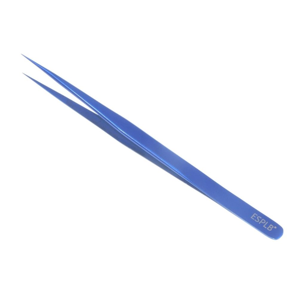 TEMKIN Tweezers Ultra Thin Tweezers Flying Wire Blue Stainless Steel Sharp Hardening Industrial Tweezers Hand Tools for Mobile Phone Maintenance Tweezers
