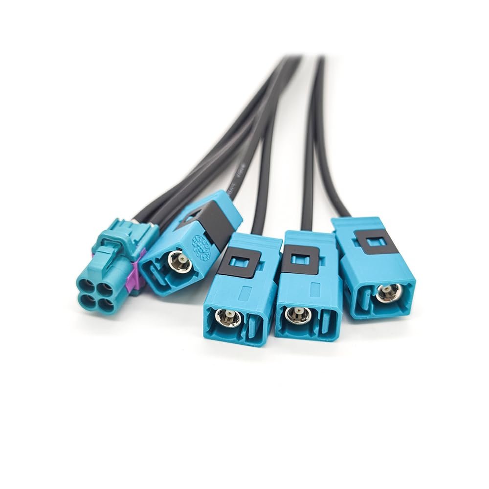 GXMRHWY Mini Fakra 4 in 1 to FAKRA Z Straight Jack Female Four Ports Vehicle LVDS Cable Adapter RF Coaxial Extension 50CMCompatible with Rosenberger