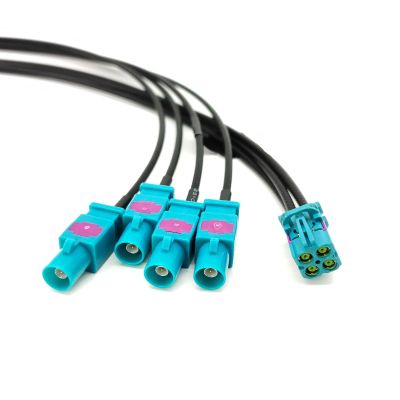 GXMRHWY Mini Fakra 4 in 1 to FAKRA Z Straight Male Plug Female Four Ports Vehicle LVDS Cable Adapter RF Coaxial Extension RG316 50CMCompatible with TE Connectivity