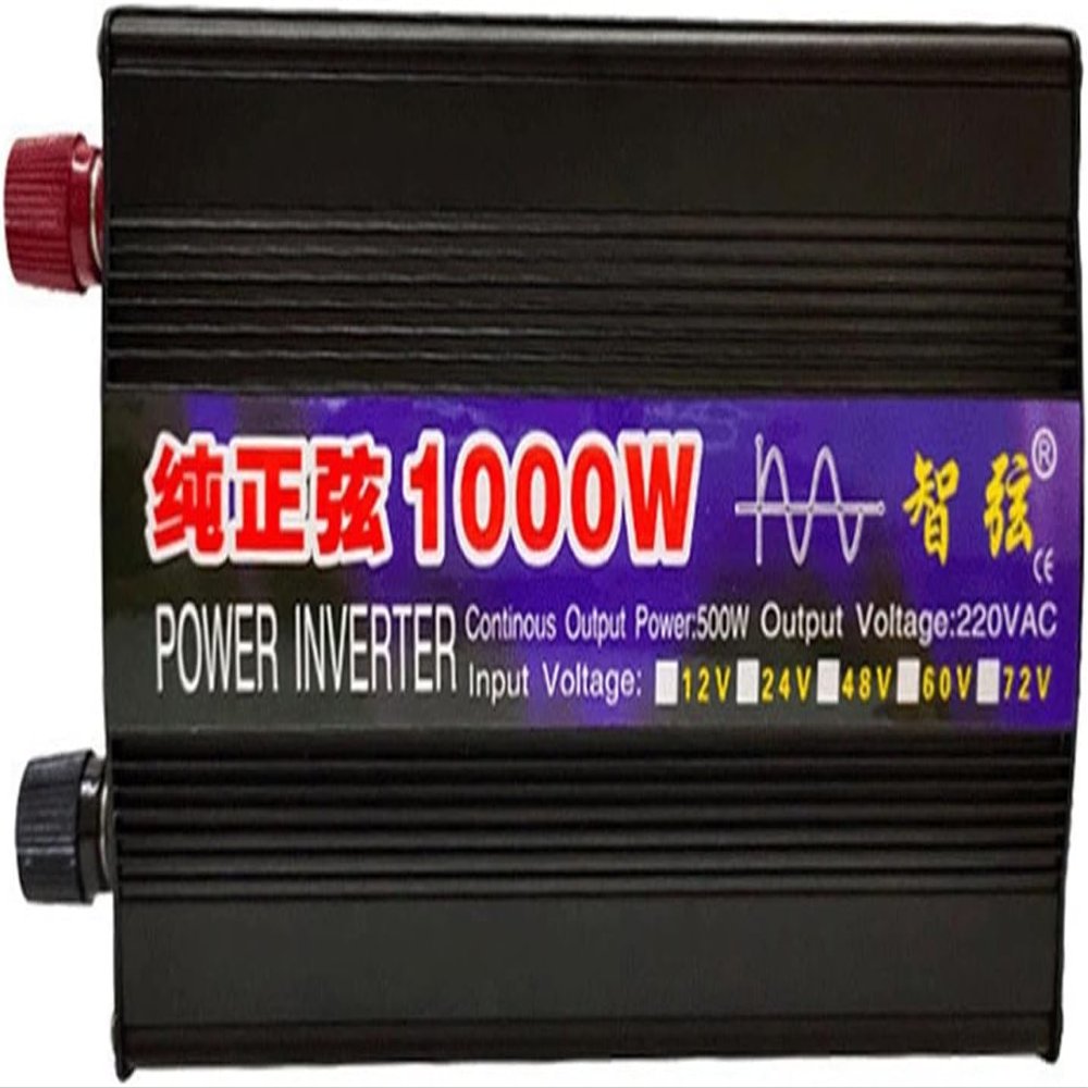 1KW 1.6KW 2KW 3KW 4KW 5KW 6KW 8KW Pure Sine Wave Inverter 12V/24V48V60V DC to AC 110V120V Car Converter Power Inverter with Cooling Fans for Car RV Solar Panel (48Vto110V,1000W)