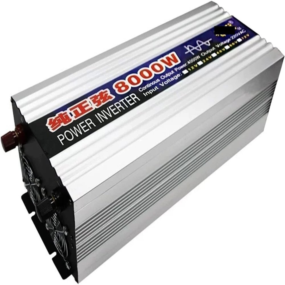 1KW 1.6KW 2KW 3KW 4KW 5KW 6KW 8KW Pure Sine Wave Inverter 12V/24V48V60V DC to AC 110V120V Car Converter Power Inverter with Cooling Fans for Car RV Solar Panel (12Vto110V,8000W)