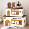 Cable Organizer Box Plug-in Board Socket Wire Storage Box Blocking Router Data line Storage Set-top Box Plug-in Row Placement Rack Finishing Cable Management Box (Color : Brass) view 3