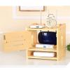 GRFIT Cable Organizer Box Solid Wood Desktop WiFi Placement Rack Set-top Box Storage Box cat Wireless Router Rack Wire Socket Storage Cable Management Box view 2
