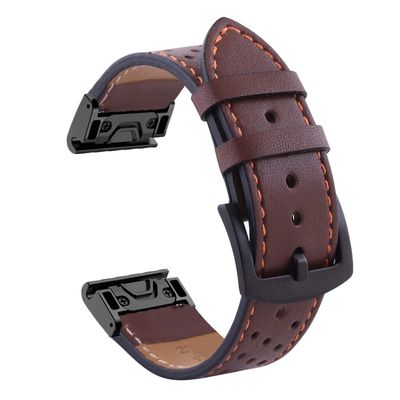 Wscebck 22mm Quick Fit Watchband For Garmin Fenix 5 Plus 6 Pro Forerunner 935 945 Approach S60 Genuine Leather Easyfit Wrist Band Starps (Color : R, Size : For Approach S60 S62)