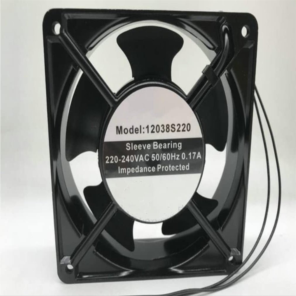 12038S220 AC 220-240V 0.17A 120x120x38mm 2-Wire Cooling Fan