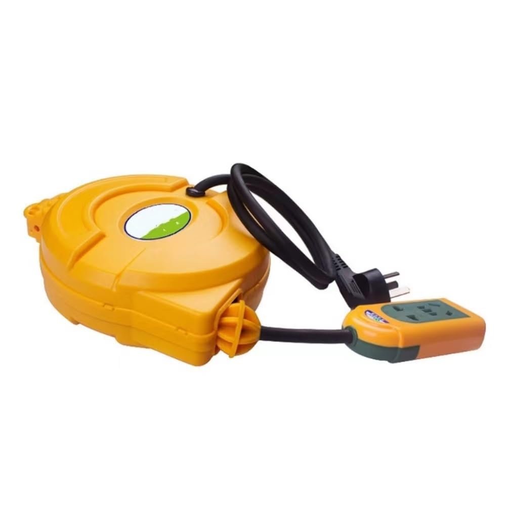 AMNOUR 5M Automatic Retractable Power Cable Reel Wire Retractable Cable Barrel Electric Cable Reel Power Hose Reel 3000W (Color : 2x1x6m)