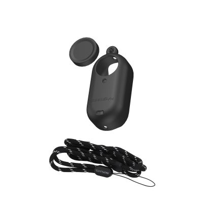 BTG Silicone Protective Cover with Neck Strap for Insta360 Go 3 Accessories (Black)