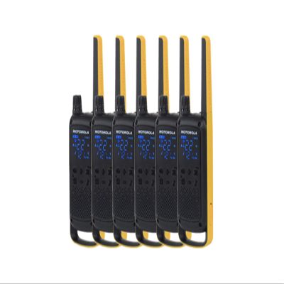 Motorola Talkabout T470 Two Way Radio 6-Pack Walkie Talkies Black/Yellow 22 Channels License Free