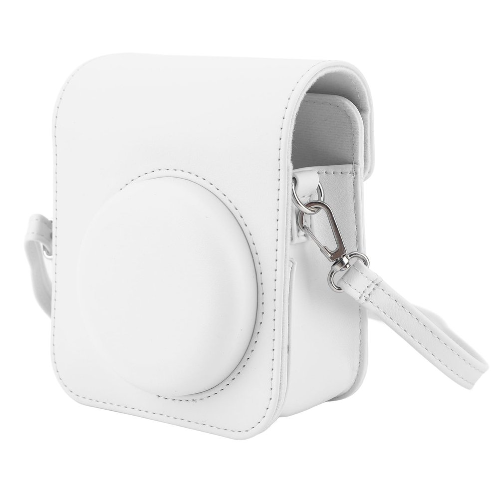 Gugxiom Instant Camera Case for Mini 12, PU Leather Protective Travel Case, Camera Carrying Case with Adjustable Shoulder Strap (White)