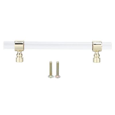 YOUTHINK Crystalc Handle, Easy to Install, Transparent Design, Home Decoration, for Cabinets Drawers Dressers (B01277S Hole Pitch 96-Gold)