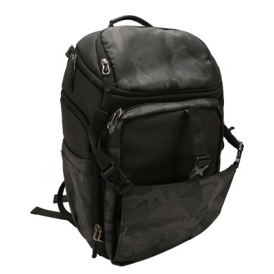 Camera Backpack, USB Charging Port Large Capacity Camera Bag Nylon Oxford for Outdoor Photography (Orange Grey)