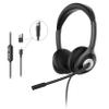 Connect USB Stereo Headset with Boom Microphone - Noise Reduction Mic- Protein Leather Ear Cushions - in-Line Volume Controls - Mute Button - Black - HS5600SU view 3