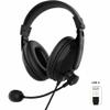 Deluxe Multimedia Stereo USB Headset - Adjustable Microphone - Lightweight Comfortable Design - Soft Eco Leather Ear Cushions - Over Ear - Black - HS3500SU view 1