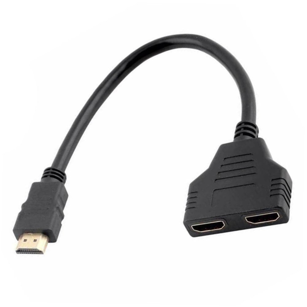 Hemobllo Splitter Video Splitter Adapter Cable Out Dual Monitor Mirror Adapter Suitable for LCD Tv
