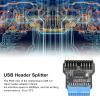 TECKEEN USB 3.0 Internal Header 19pin to Dual 9Pin 180 Degrees Adapter, Motherboard USB Hub Adapter Support 480Mbps Speed view 2
