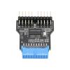 TECKEEN USB 3.0 Internal Header 19pin to Dual 9Pin 180 Degrees Adapter, Motherboard USB Hub Adapter Support 480Mbps Speed view 4