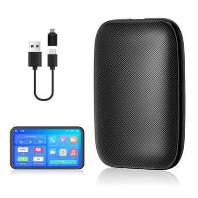 CarPlay Adapter 2-in-1 Wireless Android Auto&CarPlay Android 8.1 Ai Box Adapter Built-in Netflix/YouTube Bluetooth WiFi SD OEM Wired to Wireless Cars CarPlay Dongle Plug and Play