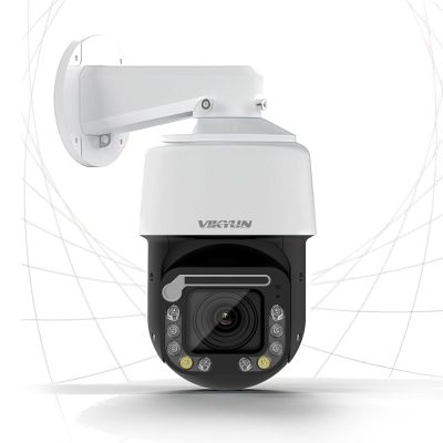 VIKYLIN 4K PTZ Outdoor Camera 8MP IP POE Auto Tracking Pan Tilt 18xOptical Zoom with Wiper,Spotlights Color Night Vision,AI Human/Vehicle Detection,2-Way Talk, SD (512GB)