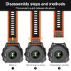 MYSNBKN Compatible with Fenix 7X Band,26mm Easy-fit Silicone Watch Strap Wristbands Replacement for Garmin Fenix 5X/Fenix 5X Plus/Fenix 6X/Fenix 6X Pro/Fenix 7X Pro/Fenix 3/Fenix 3 HR view 2