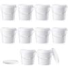 Tioncy 10 Pcs 2 Gallon Plastic Bucket with Lid Heavy Duty 2 Gallon Bucket Pail with Lid Handle for Storage Container Home Household Cleaning (White) view 1