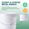 Tioncy 10 Pcs 2 Gallon Plastic Bucket with Lid Heavy Duty 2 Gallon Bucket Pail with Lid Handle for Storage Container Home Household Cleaning (White) view 3