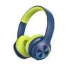 Candy Bila Kids Bluetooth 6.0 Headphones with LED Light, 85Hours Playtimes, Type-C Fast Charging, 85/94dB Volume Limited, Wireless Headphones with Built-in Mic, Wired & TF Card Mode, Blue and Green view 1