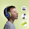Candy Bila Kids Bluetooth 6.0 Headphones with LED Light, 85Hours Playtimes, Type-C Fast Charging, 85/94dB Volume Limited, Wireless Headphones with Built-in Mic, Wired & TF Card Mode, Blue and Green view 2