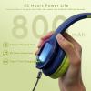 Candy Bila Kids Bluetooth 6.0 Headphones with LED Light, 85Hours Playtimes, Type-C Fast Charging, 85/94dB Volume Limited, Wireless Headphones with Built-in Mic, Wired & TF Card Mode, Blue and Green view 4