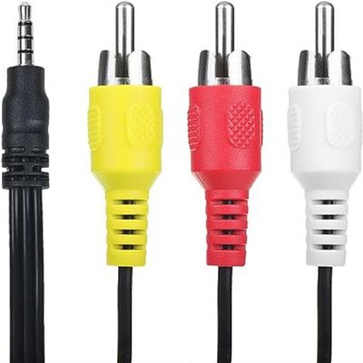 Marg AV 3.5mm A/V Plug to 3 RCA Audio Video TV Cable Cord Lead (5 FT) for Raspberry Pi Zune Configuration