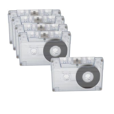 Standard 60 Minutes Blank Cassette Tape for Music Speech Lectures Dictating Recording - 5PCS, White