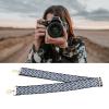 HEEPDD Camera Shoulder Strap, Luxury Textured Fabric Camera Strap Adjustable for Outdoor Use (Black Blue White) view 4