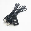NONROT 150CM Car Dash Flush Mount Two USB Port Panel Auto Boat Dual USB Extension Cable Adapter for Volkswagen for Toyota view 1