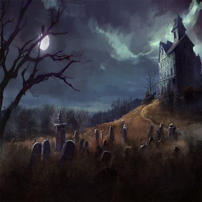 BELECO 12x8ft Fabric Halloween Graveyard Backdrop Horror Night Haunted House Dark Forest Photography Background for Halloween Theme Party Decorations Kids Adults Family Photoshoot Studio Photo Props