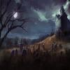 BELECO 12x8ft Fabric Halloween Graveyard Backdrop Horror Night Haunted House Dark Forest Photography Background for Halloween Theme Party Decorations Kids Adults Family Photoshoot Studio Photo Props view 1