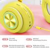 Bluetooth Over Ear Headphones with Colorful LED Lights, Foldable Hi-Fi Stereo Headphones with Mic, Wired & Wireless for Classroom/Home Office/PC/Mobile (Yellow) view 2