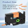 9X Replacement for TZe-635 TZ-635 TZe635 Brother Label Tape 12mm 0.47" Laminated White on Orange Compatible with Brother P Touch Label Maker PT-D210 D200 H110 H100 1880 D220 D410 D600 Durable Tape view 2