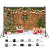 CRTPOD 10x7ft Christmas Backdrop for Photoshoot Wooden Barn Door Winter Snowflake Background for Photography Xmas Tree Snow Gifts Decor Family Holiday Party Banner Wall Decor Portrait Studio Props view 3