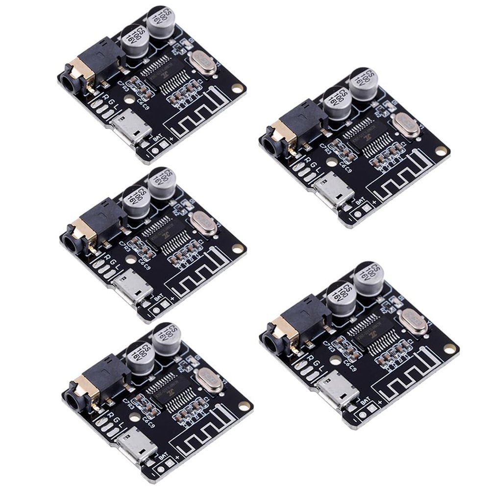 HiLetgo 5pcs Bluetooth 5.0 Mp3 Lossless Decoder Board VHM-314 Audio Bluetooth Receiver Board Wireless Stereo Music Decoding Module Micro USB