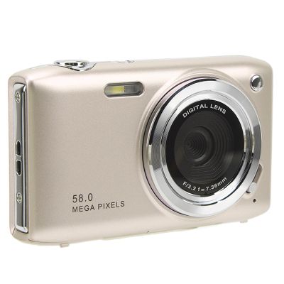 Digital Camera, FHD 1080P Digital Point and Shoot Camera for Kids Teens, 2.88 Inch Screen 58MP 16X Zoom Auto Focus Digital Zoom Camera for Travel Party (Gold)