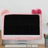 2 Pcs Kawaii Elastic Monitor Dust Cover - Pink, Cat Ear Furry, for PC, TV, Laptop (27 - 34 Inch) view 3