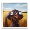 Stupell Industries Dog Watching Bird Binoculars White Framed Giclee Art Design by Lucia Heffernan view 1
