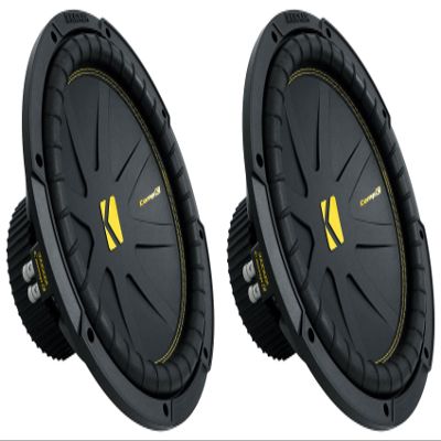 KICKER Bundle - 2 Items 50CWCD124 CompC 12" Subwoofers DVC 4 ohm Car Stereo Subs CWCD124