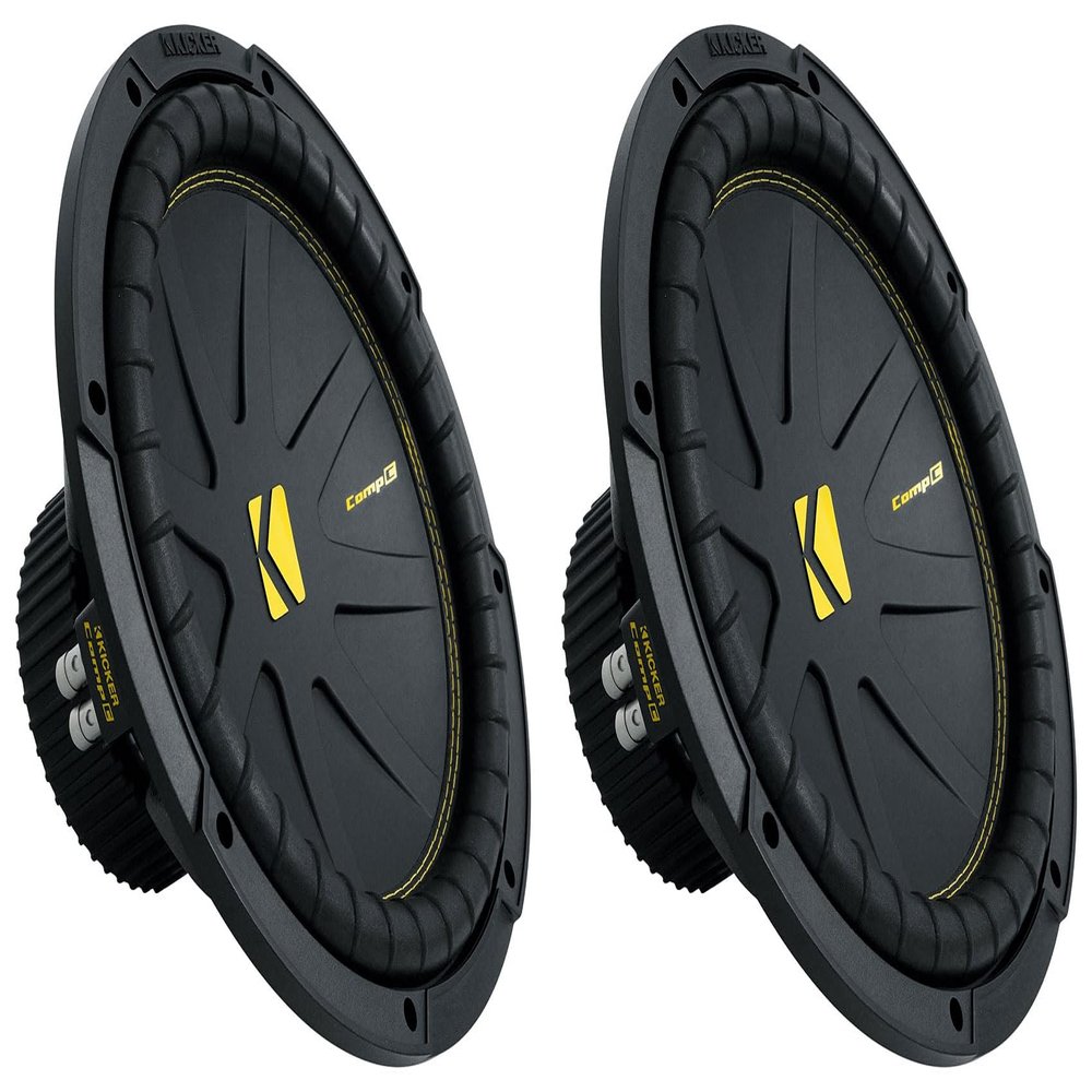 KICKER Bundle - 2 Items 50CWCD124 CompC 12" Subwoofers DVC 4 ohm Car Stereo Subs CWCD124