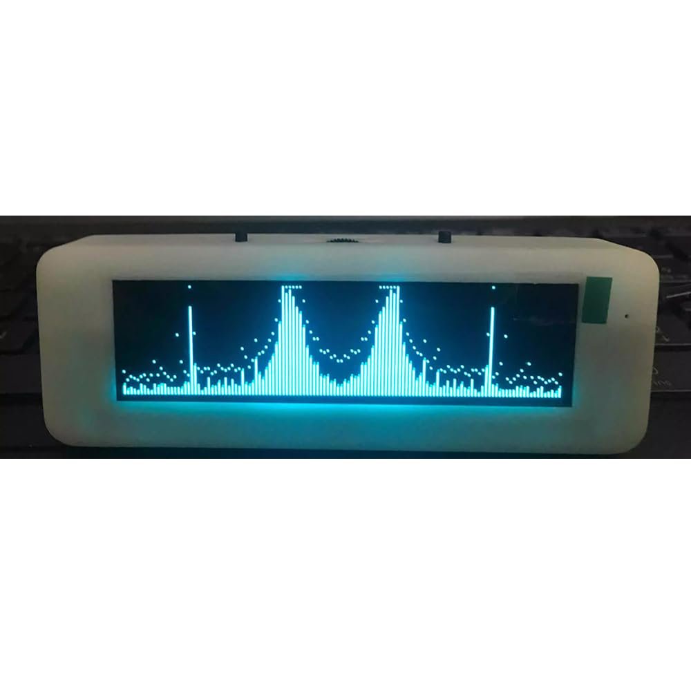 Jieotwice Professional HiFi Spectrum 3 Inch Display Screen 5 OLED Music Spectrum Display Voice-Controlled Vehicle V 1A 20HZ-20KHZ (Blue)