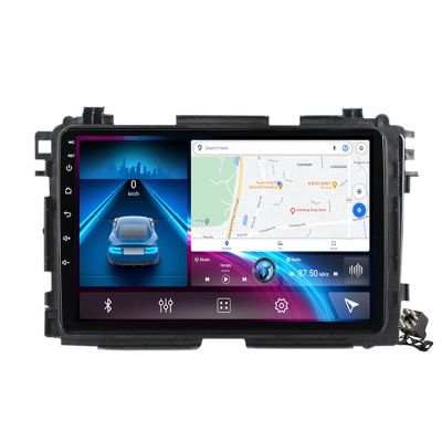 Charmstep 9" QLED Screen Car Radio Stereo Navigation GPS for Honda Vezel HR-V 2015-2017 Android 12 Multimedia Player Support Carplay/WiFi/FM RDS/Bluetooth/SWC/DAB+Backup Camera,Ts18/2+32g