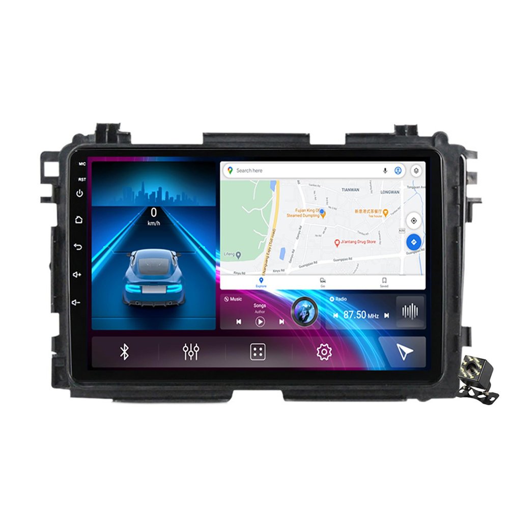 Charmstep 9" QLED Screen Car Radio Stereo Navigation GPS for Honda Vezel HR-V 2015-2017 Android 12 Multimedia Player Support Carplay/WiFi/FM RDS/Bluetooth/SWC/DAB+Backup Camera,Ts18/2+32g