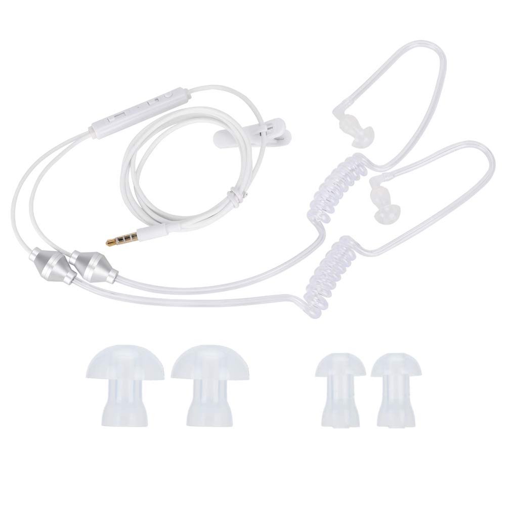 Alvinlite Air Acoustic Tube Earphone Ear Headset 3.5mm Mobile Phone Double Spiral Anti-Radiation Earphone Air Acoustic Tube Earphone
