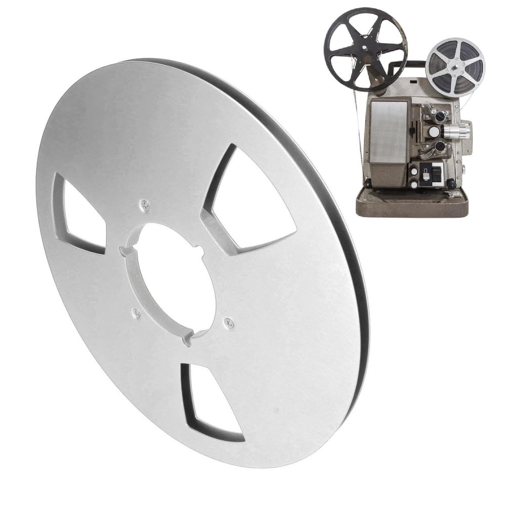 10 Inch 1/4 Inch Open Reel Audio Takeup Reel, 10 Takeup Reel, 3 Holes Windproof Holes Universal Tape Reel Aluminum Empty Tape Reel for Recording, for Nab (Silver)